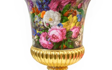A Vienna-Style Porcelain Campana Vase, late 19th century, painted in...