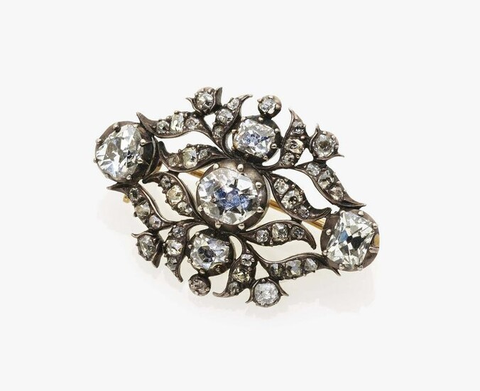 A brooch with diamonds