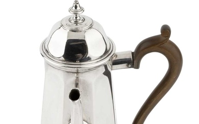A late Victorian silver side handled bachelor's coffee pot, of...
