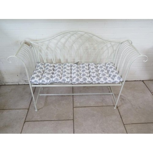 A new Ascalon cream painted metal work bench, with cushion -...