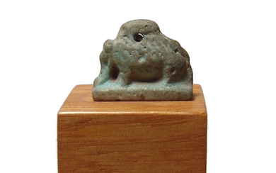 A nice Egyptian blue glazed faience amulet of a sow
