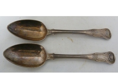 A pair of Georgian silver table spoons, of King's type patte...