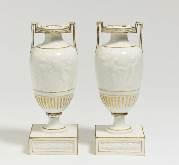 A pair of amphora vases