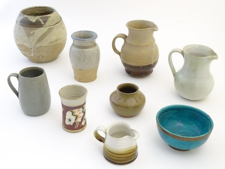 A quantity of assorted studio pottery wares to include