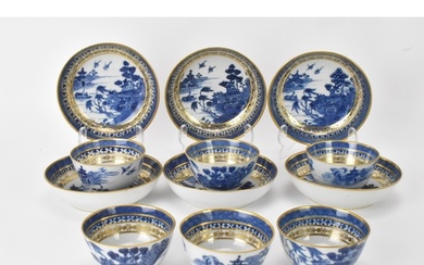 A set of Six Chinese late 18th century, blue and white expor...