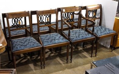 A set of eight Regency style mahogany dining chairs
