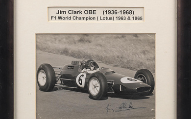 A signed photograph of Jim Clark