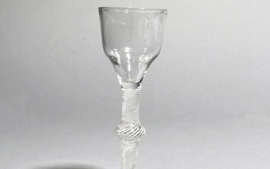 A wine glass c.1760, with an ogee bowl...