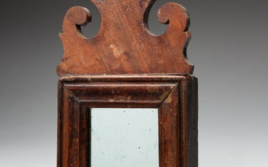 AMERICAN TRANSITIONAL WALNUT COURTING MIRROR.