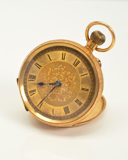 AN EARLY 20TH CENTURY 18CT GOLD OPEN FACE POCKET WATCH, the ...