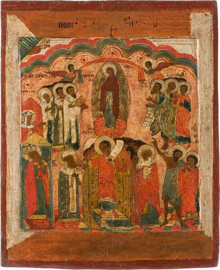 AN ICON SHOWING THE POKROV Russian, 17th century