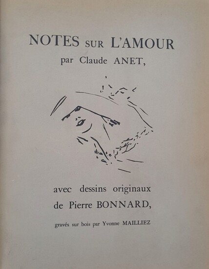 ANET (Claude). Notes sur l amour. Paris,...