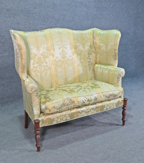 ANTIQUE AMERICAN WING BACK SETTEE