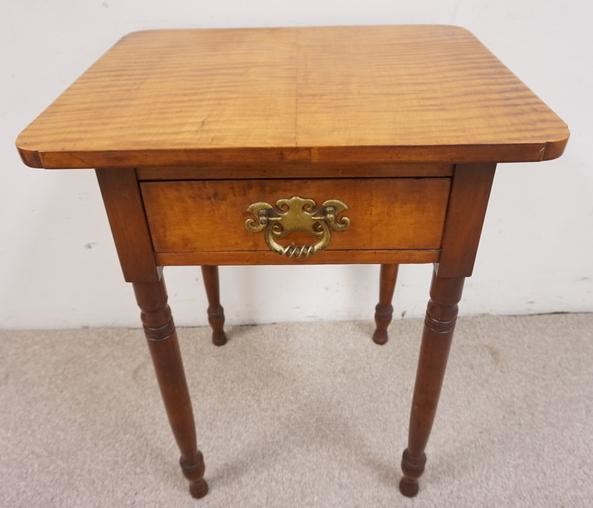 ANTIQUE TIGER MAPLE AND CHERRY ONE DRW STAND
