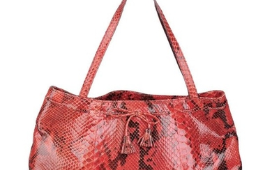 ANYA HINDMARCH - a red snakeskin handbag. Featuring