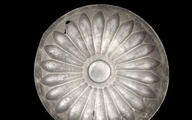 Achaemenid Silver phiale mesomphalos, 19 cm diam. -EX BONHAMS. Exhibited at Ifergan Museum