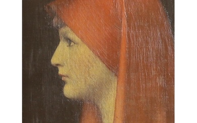 After Jean Jacques Henner (1829-1905), oil on canvas, 'Woman...