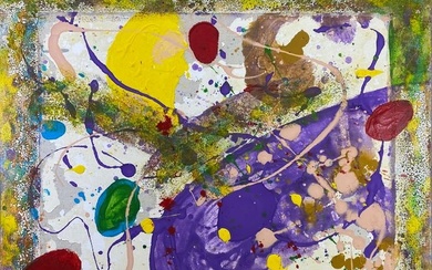 After Sam Francis Oil on Canvas Painting