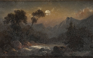 Alexandre Calame Paysage alpin de nuit