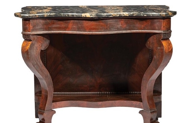 American Late Classical Carved Mahogany Pier Table