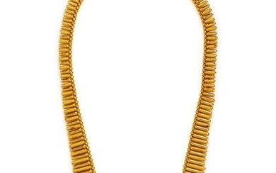 An 18 Karat Yellow Gold and Diamond Fringe Necklace