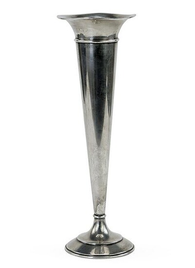 An American Weighted Sterling Silver Trumpet Vase.