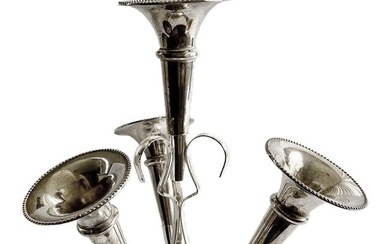 An Edwardian Style Silver Plated 4 Arms Epergne Centerpiece