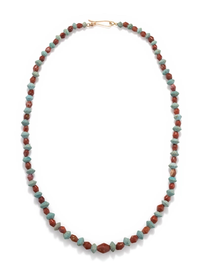 An Egyptian Carnelian and Faience Bead Necklace