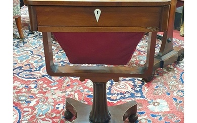 An early 19th Century Mahogany work Table on fluted supports...