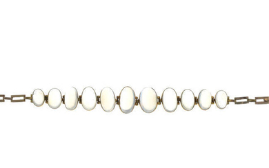 An early 20th century gold moonstone bracelet.