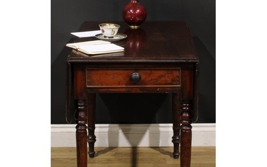 An early Victorian mahogany Pembroke table, rounded rectangu...