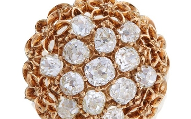 An eighteen karat gold and diamond brooch designed with...
