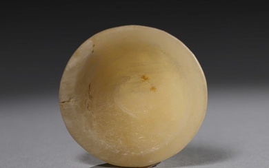 Ancient Egyptian alabaster offering plate.4.6 cm d.