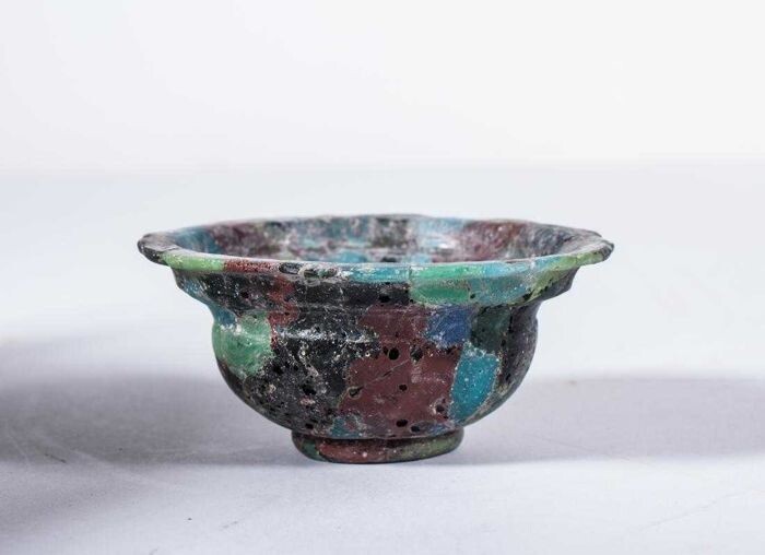 Ancient Egyptian Roman Imperial Period Glass Mosaic "Patella" Cup - (1)