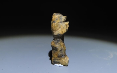 Ancient Egyptian Stone Baboon amulet worshiping the rising sun H: 3 cm
