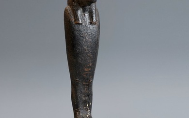 Ancient Egyptian Wood Sculpture of the Son of Horus Duamutef. Third Intermediate Period, 1070 - 665 BC. 36.5 cm height.