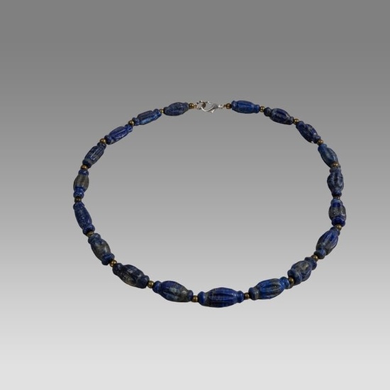 Ancient Lapis Lazuli Bead Necklace Probably Roman.