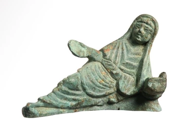 Ancient Roman Bronze Reclining Lady Banqueteer