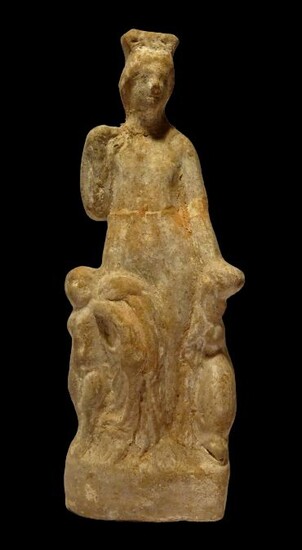 Ancient Roman Terracotta - Anadyomene Venus between Eros and a dolphin - 1st century AD - rare iconography!