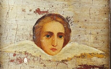 Antique 19c Russian icon of An Angel