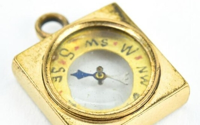 Antique 19th C Gold Filled Compass Fob / Pendant