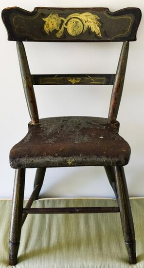 Antique Mid 19th C American Hand Painted Chair
