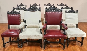 Antique Spanish Style Carved Walnut Chairs