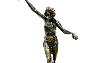 Art Deco Bronze Dancing Girl Figure