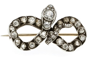 Art Deco snake brooch silver