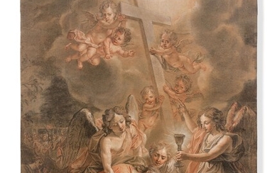 Attribué à Charles-Antoine COYPEL Paris, 1694 - 1752Le Christ au jardin des OliviersTrois crayonsAnnoté 'C....