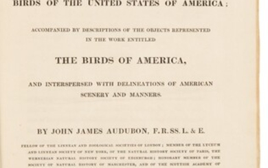 Audubon, John James | First edition of the separately-issued text for The Birds of America
