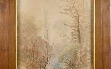 Auguste ALLONGE (1833-1898) Rivière en forêt...