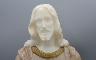 Auguste Carli (1868-1930) - Finely carved bust of Jesus, signed A. Carli- Marble - Early 20th century