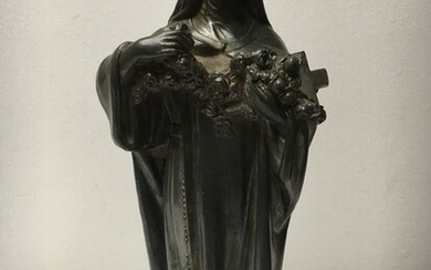Auguste Maillard (1864-1944) - Sculpture, Saint Therese of Lisieux - Spelter - Early 20th century